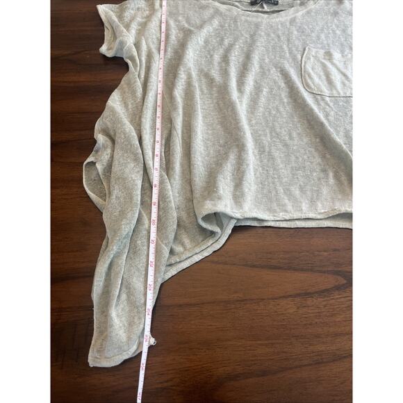 M Made In Italy Wm Sz Med Sharkbite Green Linen-Blend Top Bohemian Norm Eurocore - Picture 4 of 11